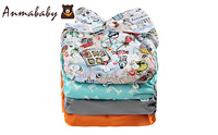 product image of Anmababy 4 Pack Adjustable Size Waterproof Washable Pocket Cloth Diapers small