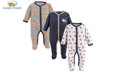 product image of luvable friends three pack pajamas