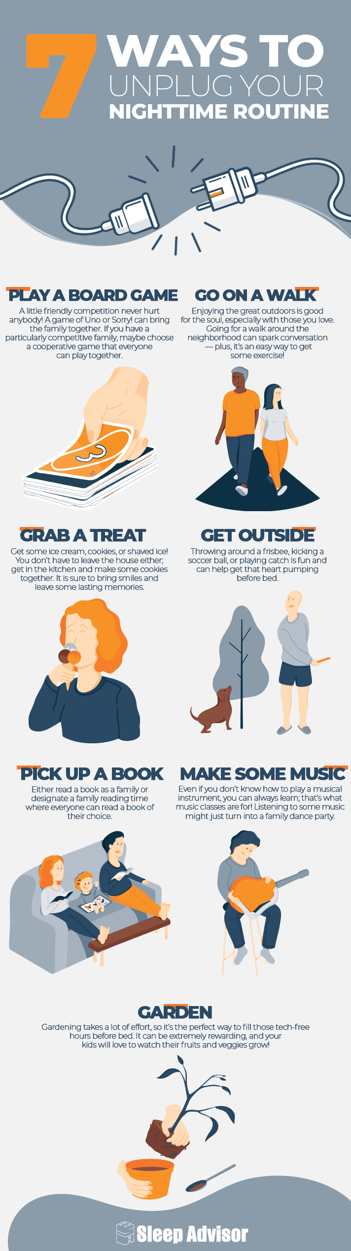 7 Ways To Unplug Your Nighttime Routine Infographic
