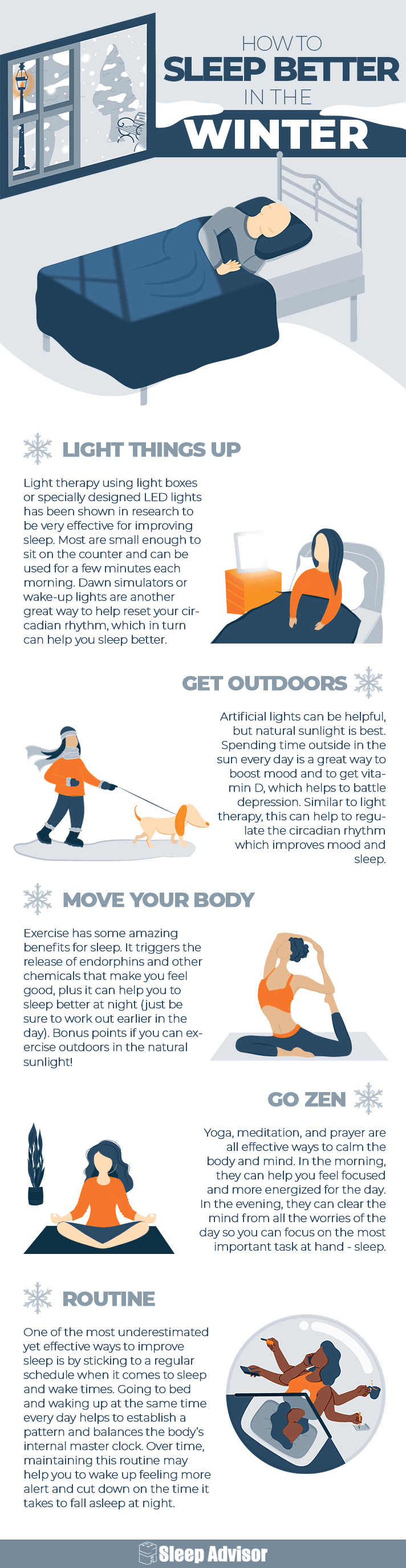 How to Sleep Better in the Winter Infographic